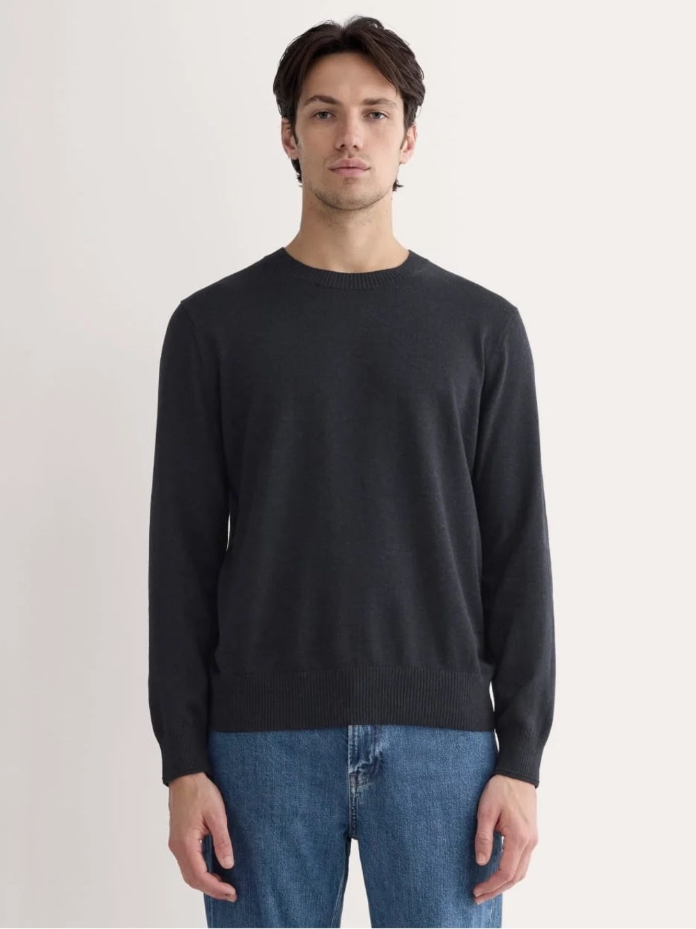 Everlane The No-Sweat Sweater Heathered Midnight Men’s XL Crewneck NWOT